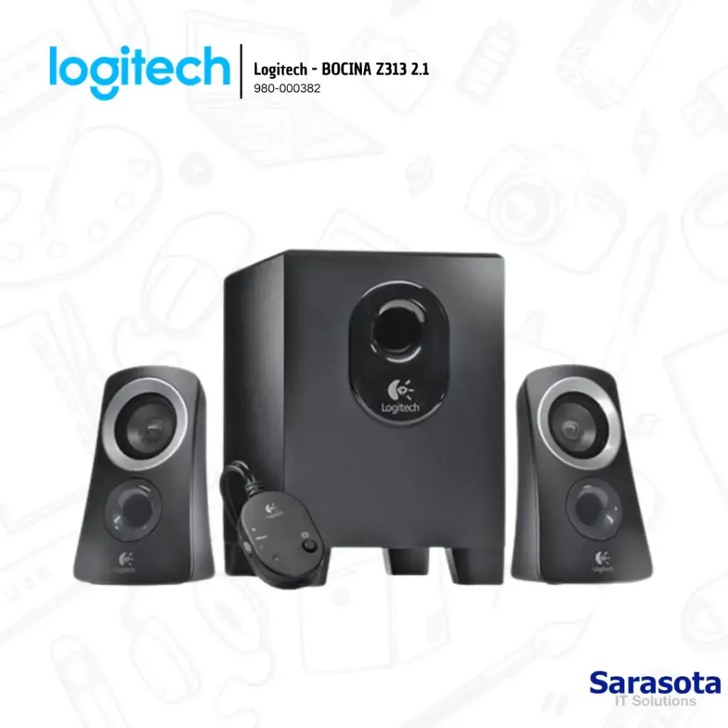 Logitech Bocina Z313 Sistema de Sonido 2.1 (980-000382)