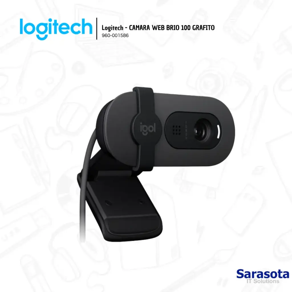 Logitech Cámara Web BRIO 100 Grafito Full HD (960-001586)