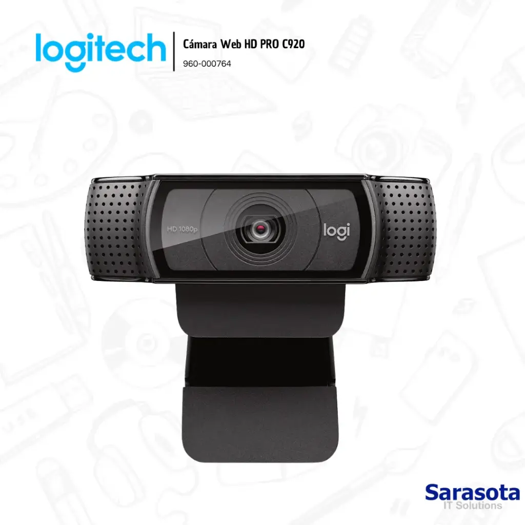 Logitech Cámara Web HD PRO C920 Full HD 1080 (960-000764)