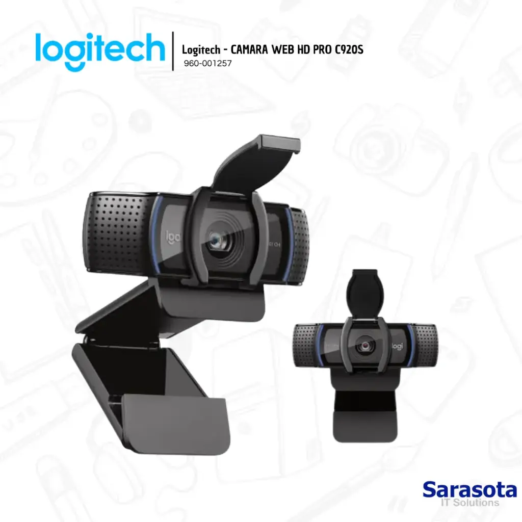 Logitech Cámara Web HD PRO C920S Full HD 1080 (960-001257)