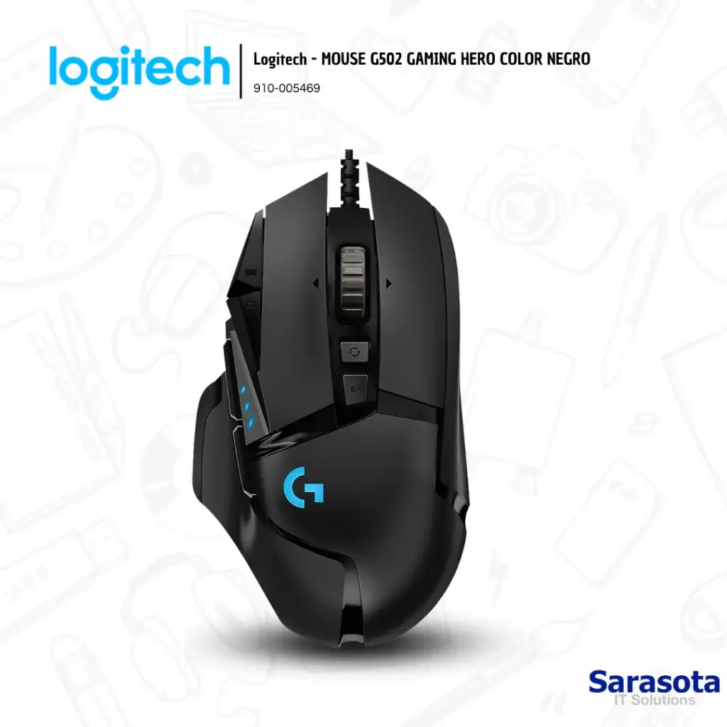 Logitech Mouse G502 Hero Black Alámbrico (910-005469)