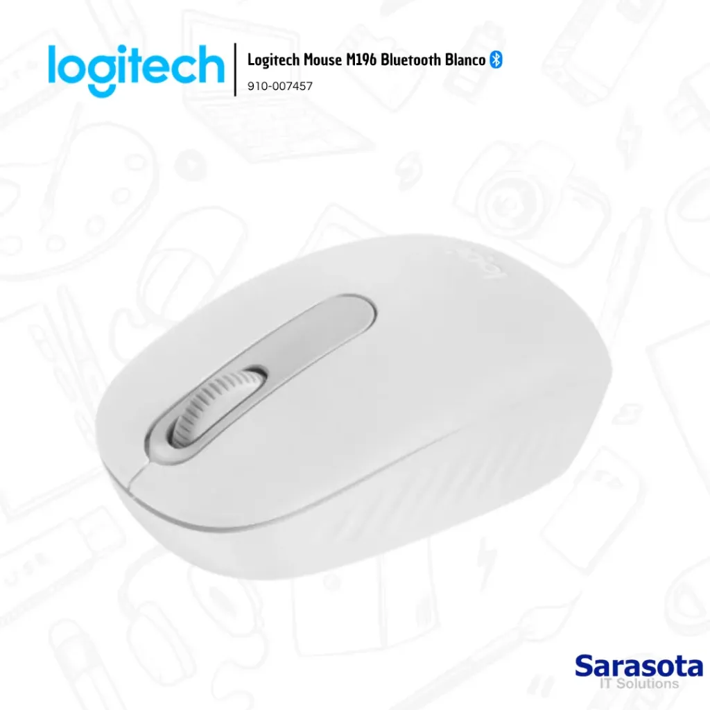 Logitech Mouse M196 Bluetooth Blanco (910-007457)