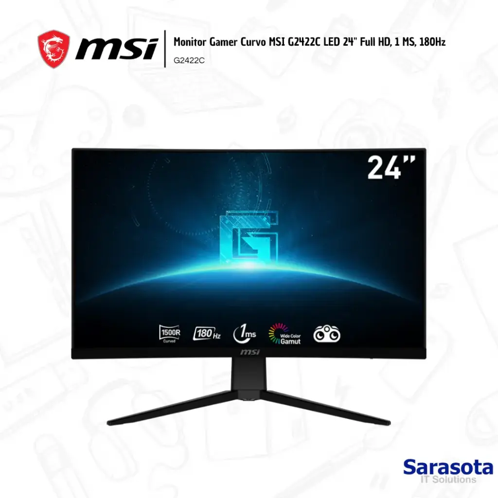 Msi Monitor Curvo G2422C LED 24" Full HD, 1 MS