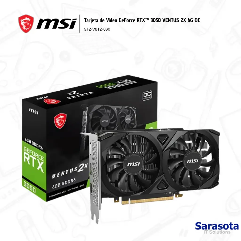 Msi Tarjeta Video GeForce RTX 3050 VENTUS 2X 6G OC