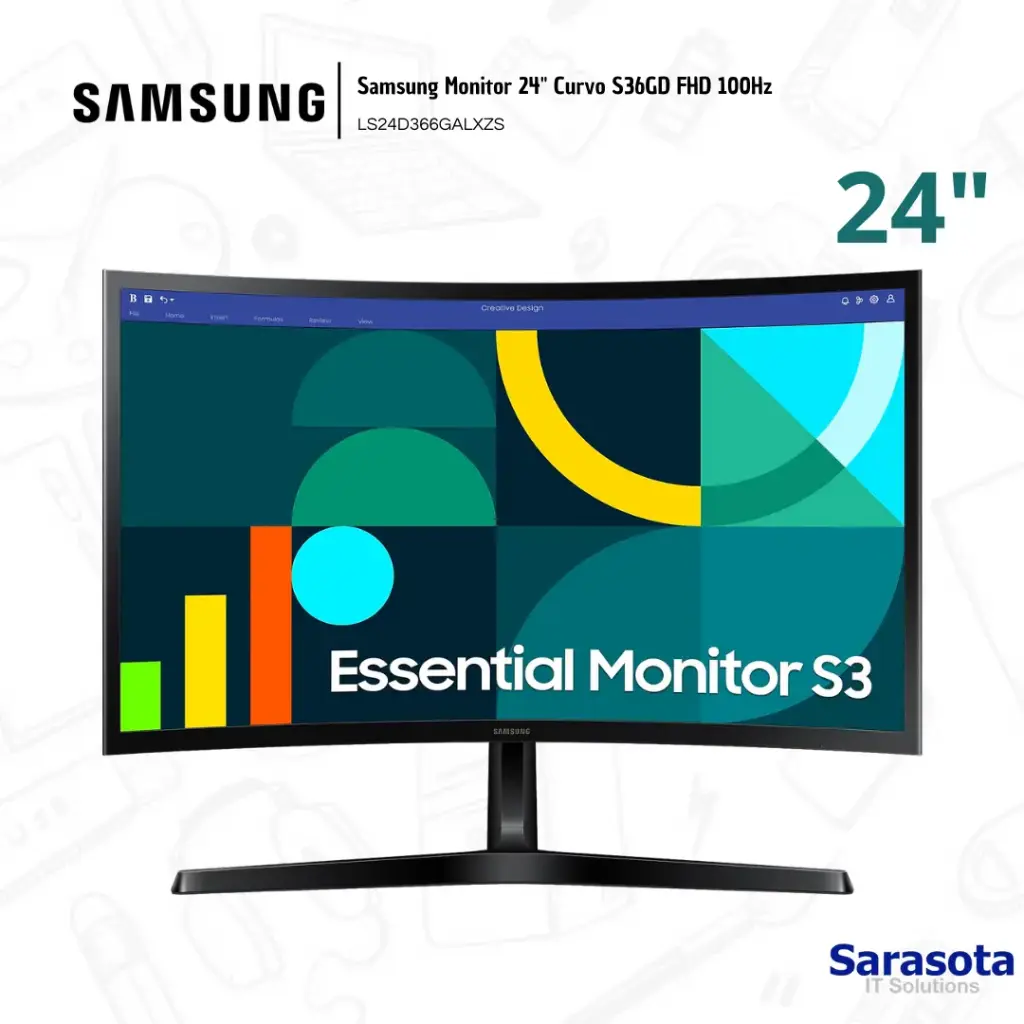 Samsung Monitor Essential Curvo S36GD 24" FHD 100Hz LS24D366GALXZS