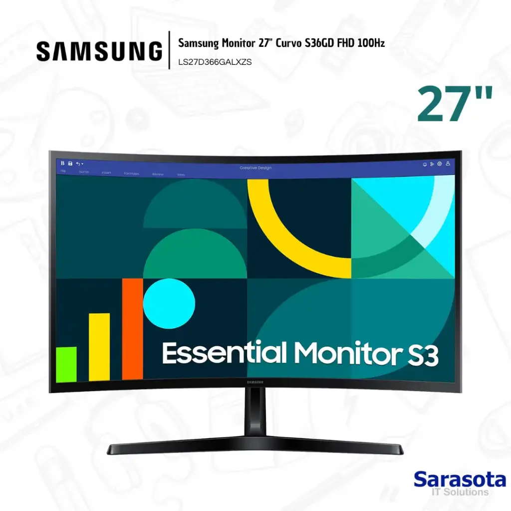 [SAM002] Samsung Monitor Essential Curvo S36GD 27" FHD 100Hz LS27D366GALXZS