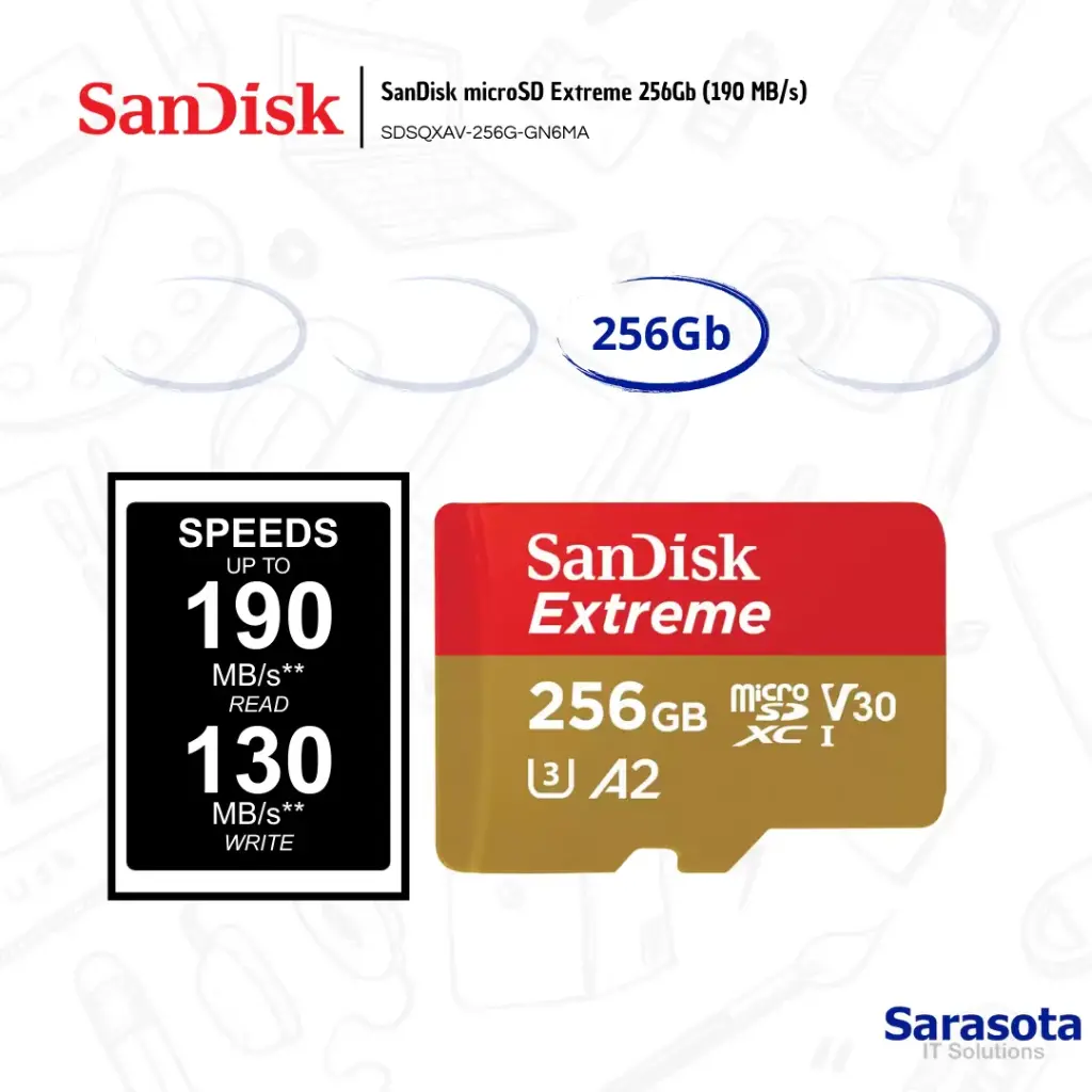 [SAN004] SanDisk microSD Extreme 256Gb (190 MB/s)
