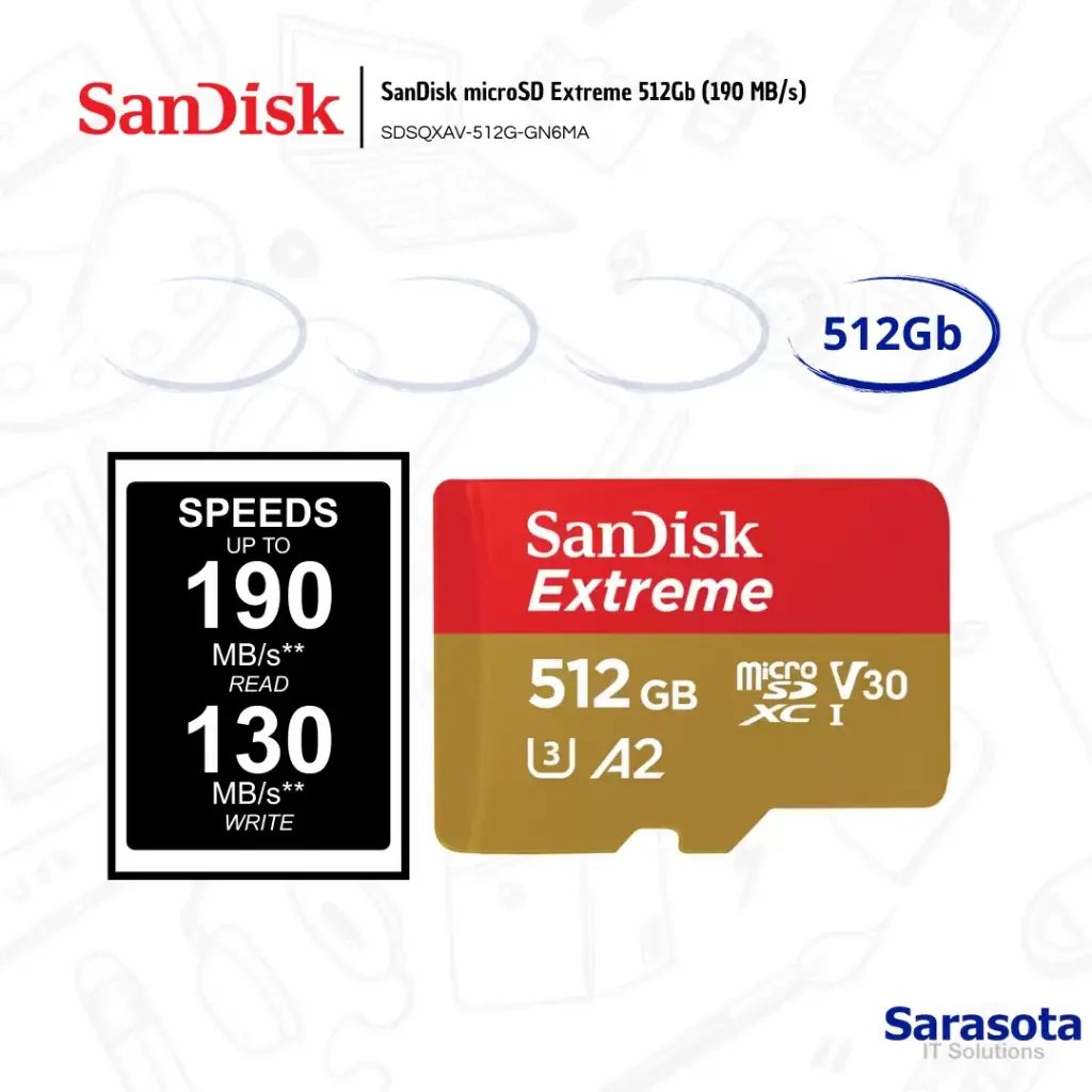 [SAN005] SanDisk microSD Extreme 512Gb (190 MB/s) con Adaptador