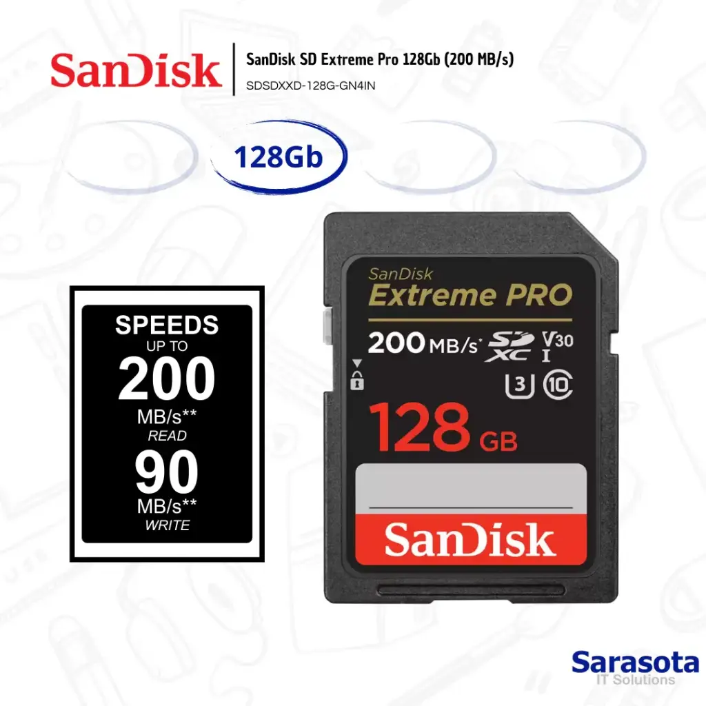 [SAN007] SanDisk SD Extreme Pro 128Gb (200 MB/s)
