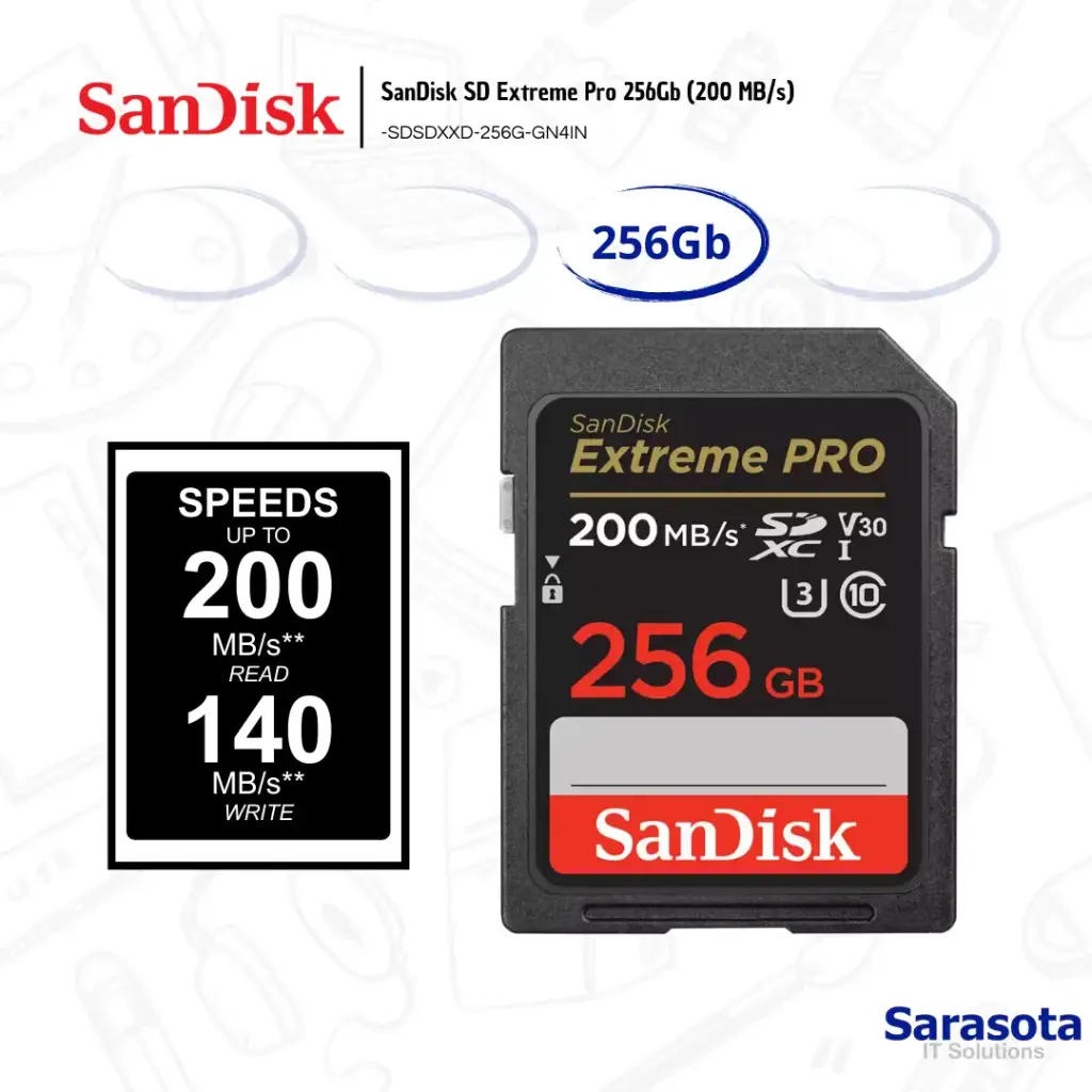 [SAN008] SanDisk SD Extreme Pro 256Gb (200 MB/s)