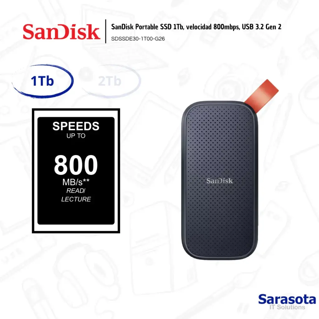 SanDisk Portable SSD 1Tb 800mbps USB 3.2 Gen2