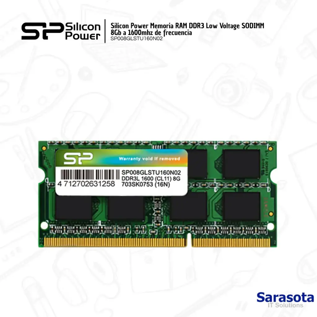 [SIL001] Silicon Power RAM DDR3L SODIMM 1600Mhz de 8Gb