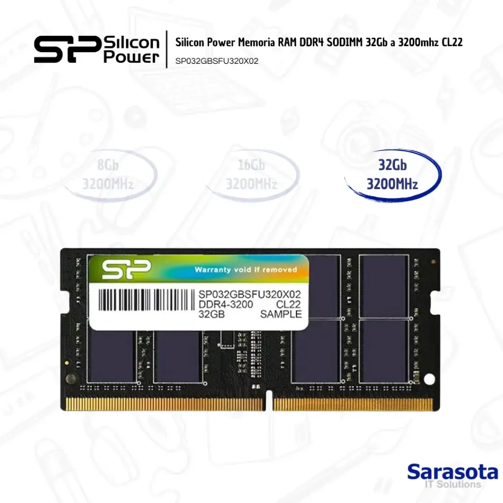 Silicon Power RAM DDR4 SODIMM 3200Mhz de 32Gb