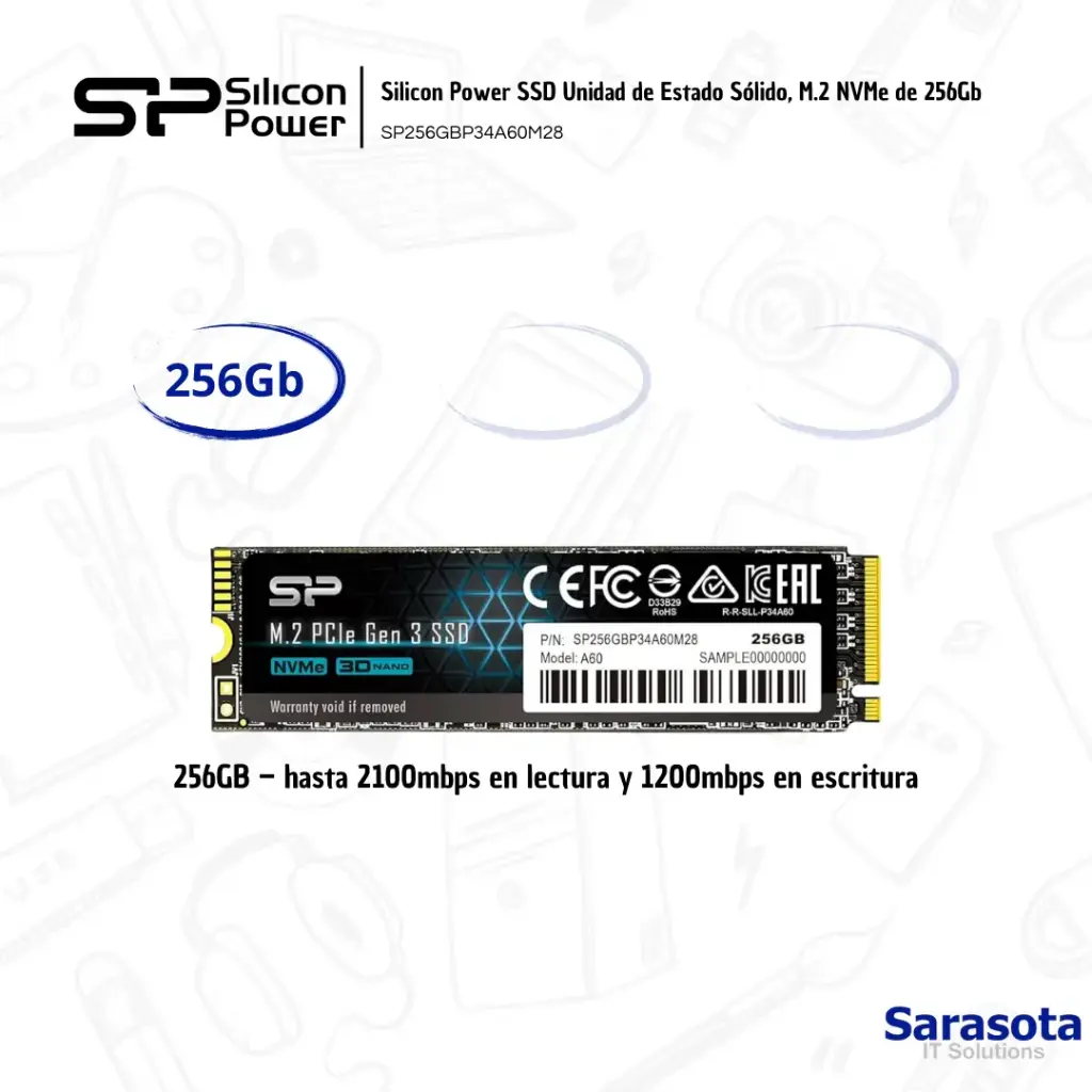 Silicon Power SSD NVMe M.2 A60 256Gb