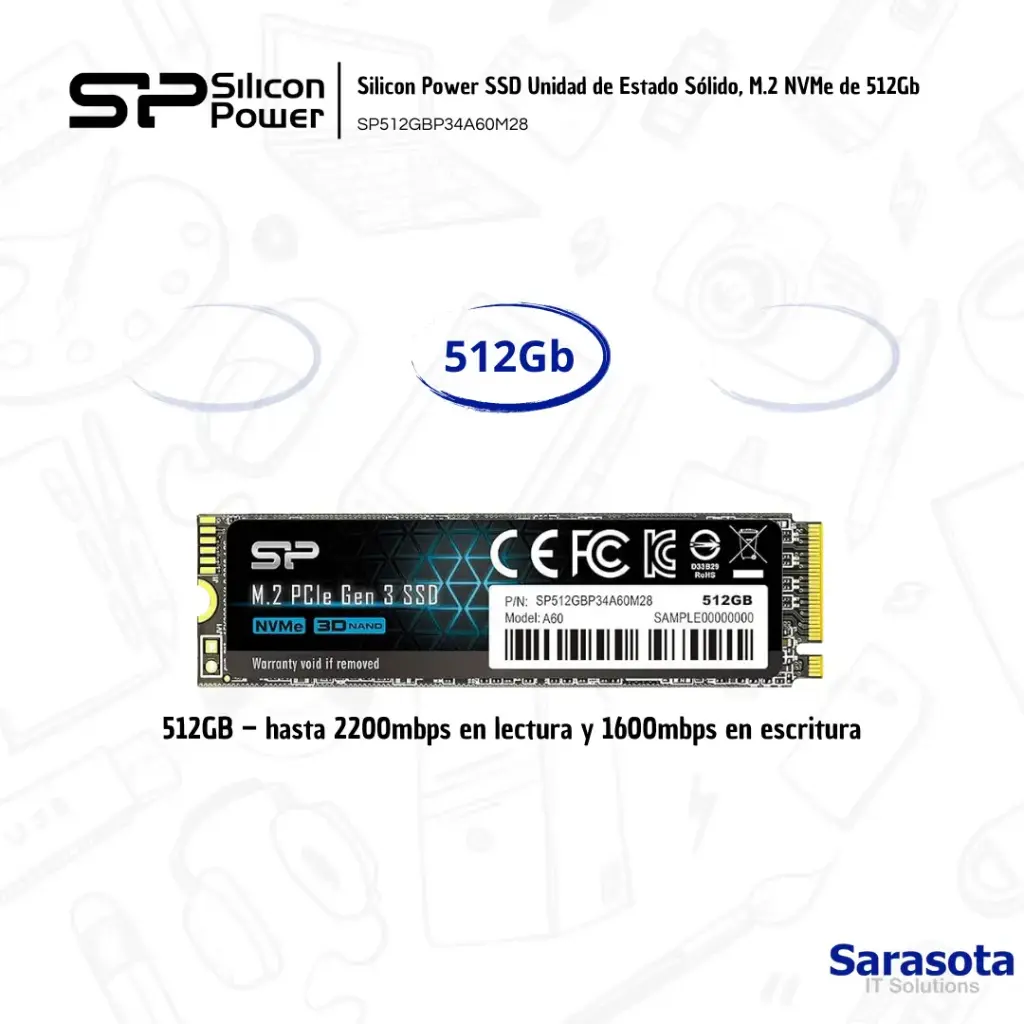 [SIL009] Silicon Power SSD NVMe M.2 A60 512Gb