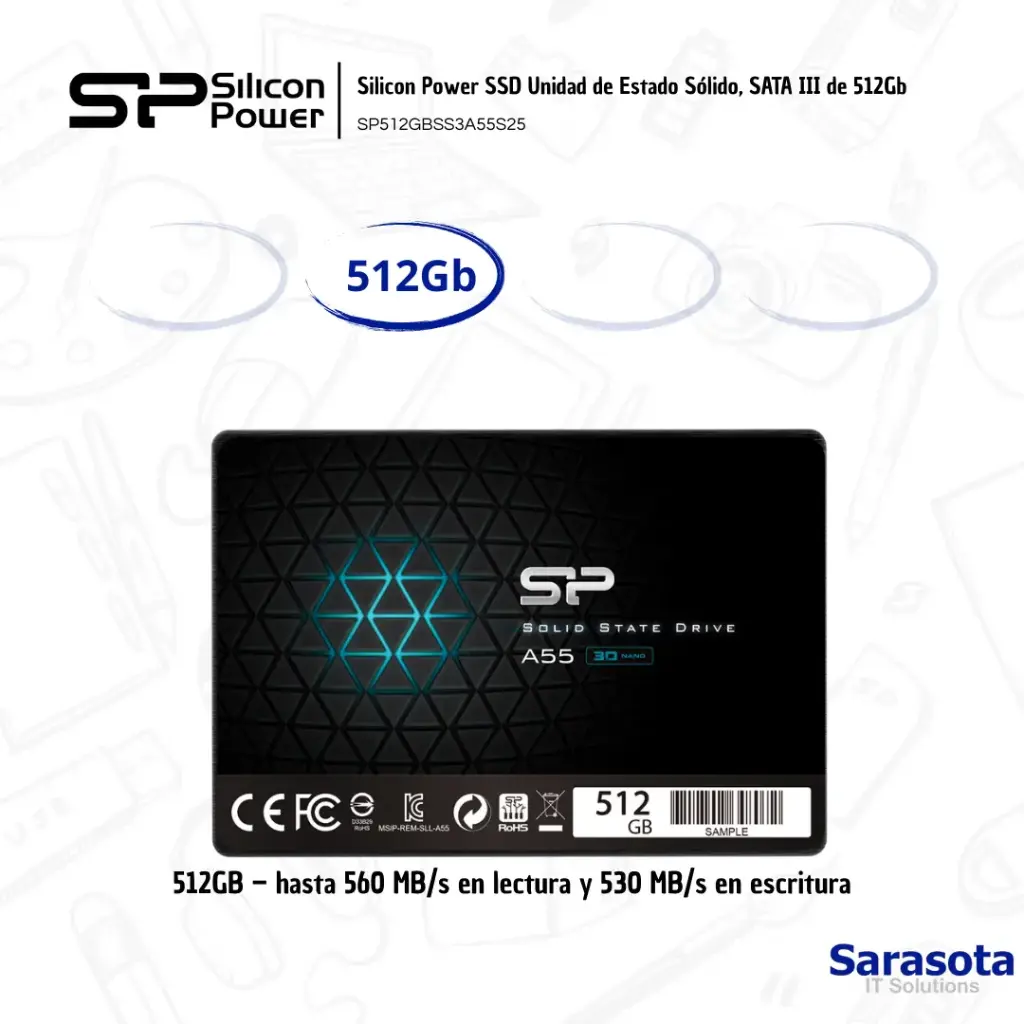 Silicon Power SSD SATA III A55 512Gb