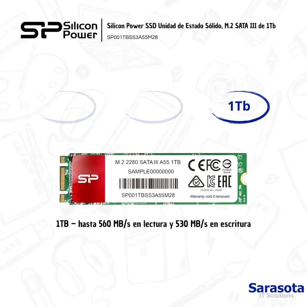 Silicon Power SSD SATA III A55 M.2 1Tb