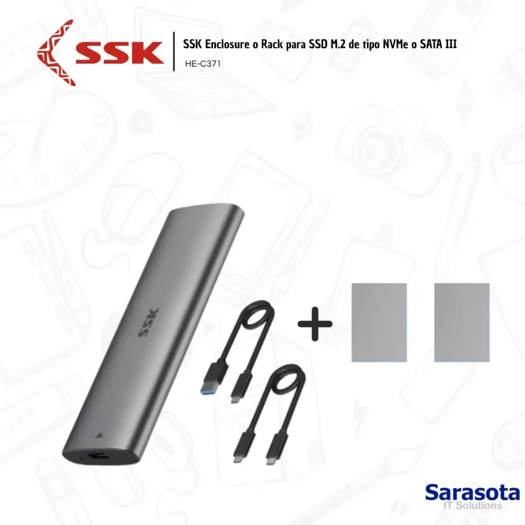 SSK Enclosure NVMe y SATA HE-C371