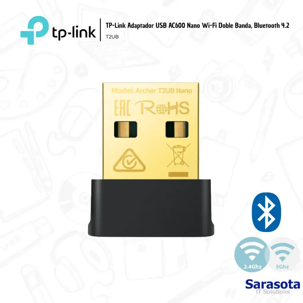 [TPL008] TP-Link Adaptador WIFI USB Archer T2UB Nano + Bluetooth 4.2