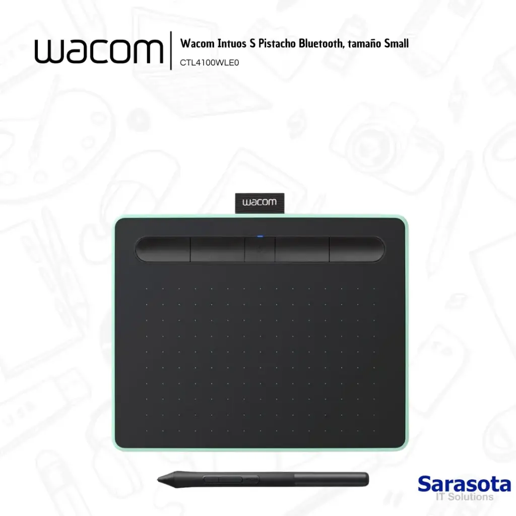 Wacom Intuos S Versión con Bluetooth Pistacho CTL4100WLE0