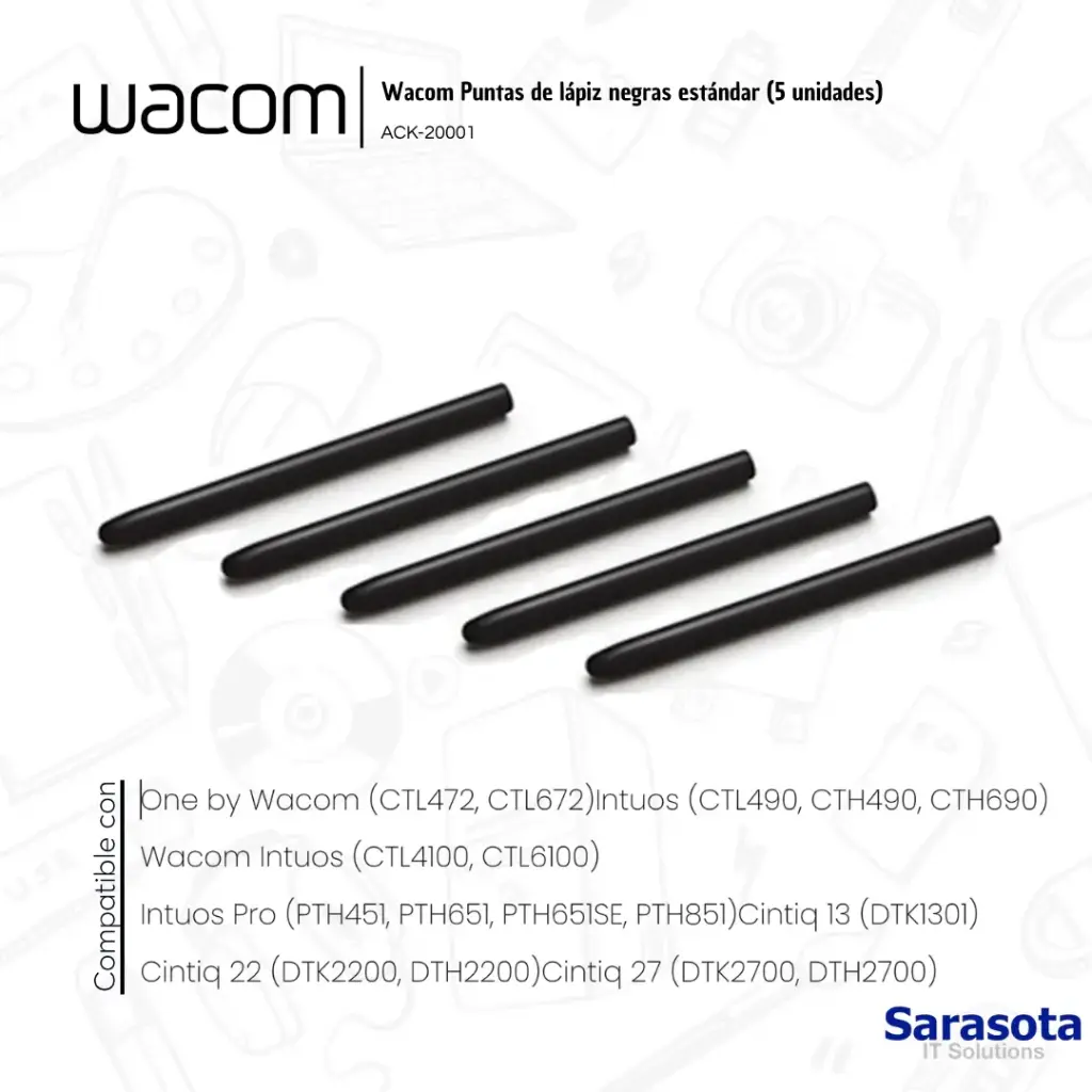 Wacom Puntas ACK20001 Paquete De 5 Unidades Nips
