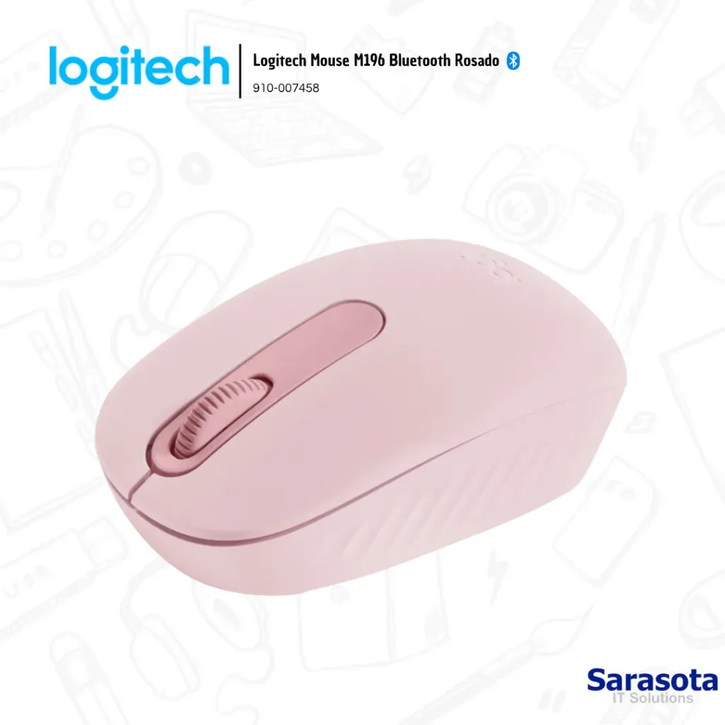 Logitech Mouse M196 Bluetooth Rosado (910-007458)
