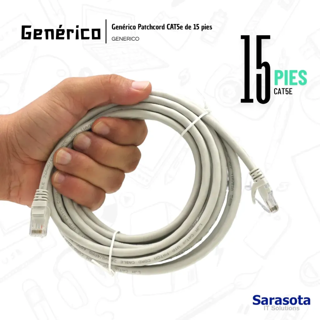 Genérico Patch Cord CAT5E RJ45 de 15 pies