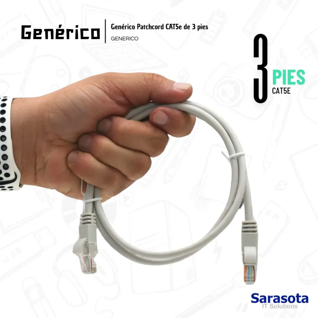 [GEN050] Genérico Patch Cord CAT5E RJ45 de 3 pies