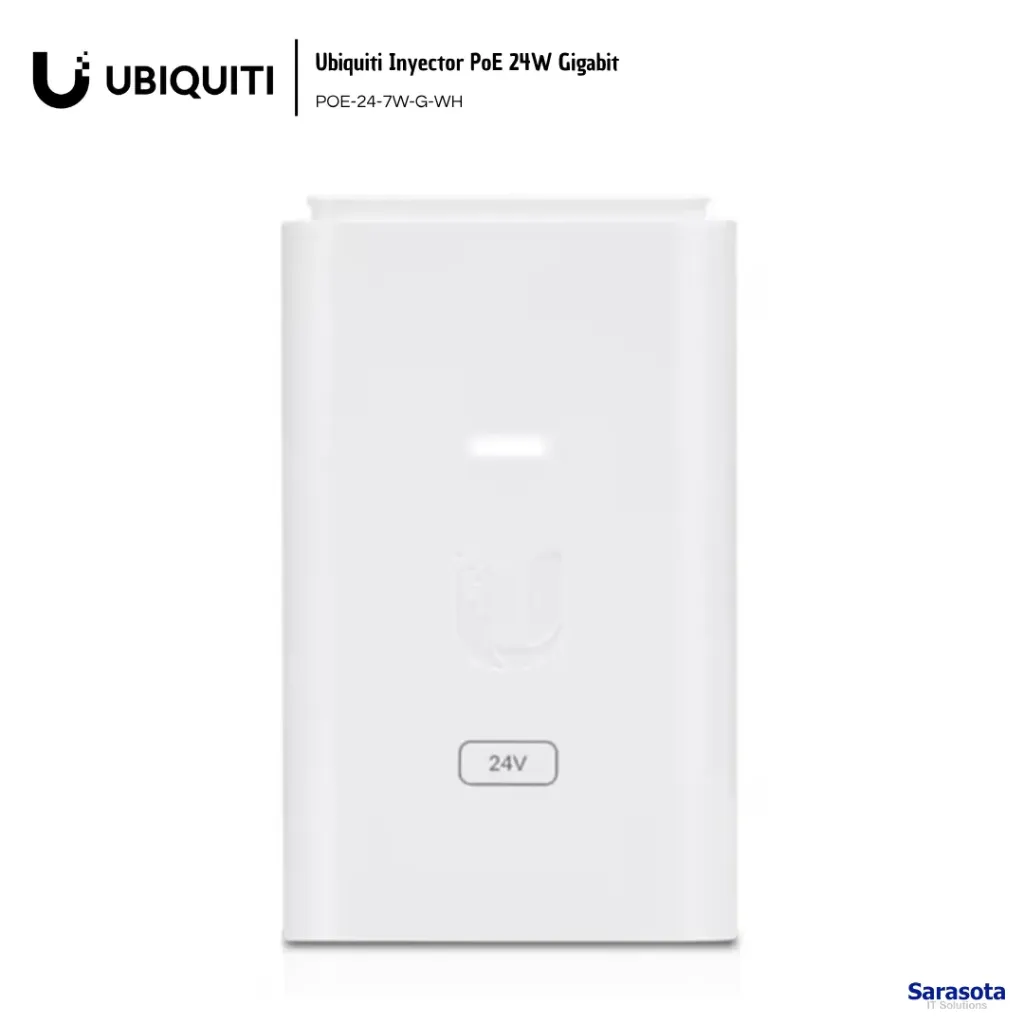 Ubiquiti Inyector PoE 24V Gigabit (POE-24-7W-G-WH)