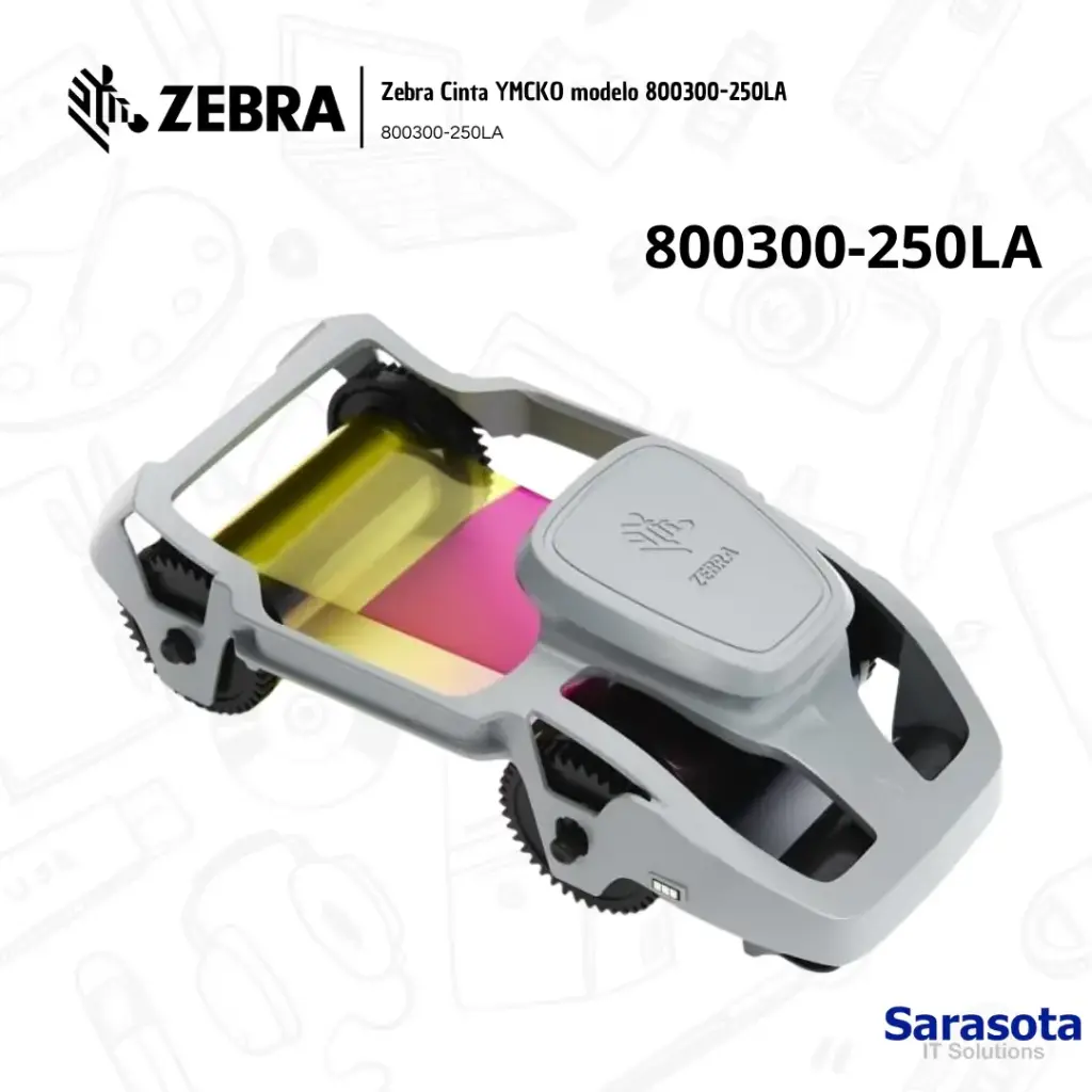 Zebra Cinta para Impresora ZC300, COLOR YMCKO (800300-250LA)