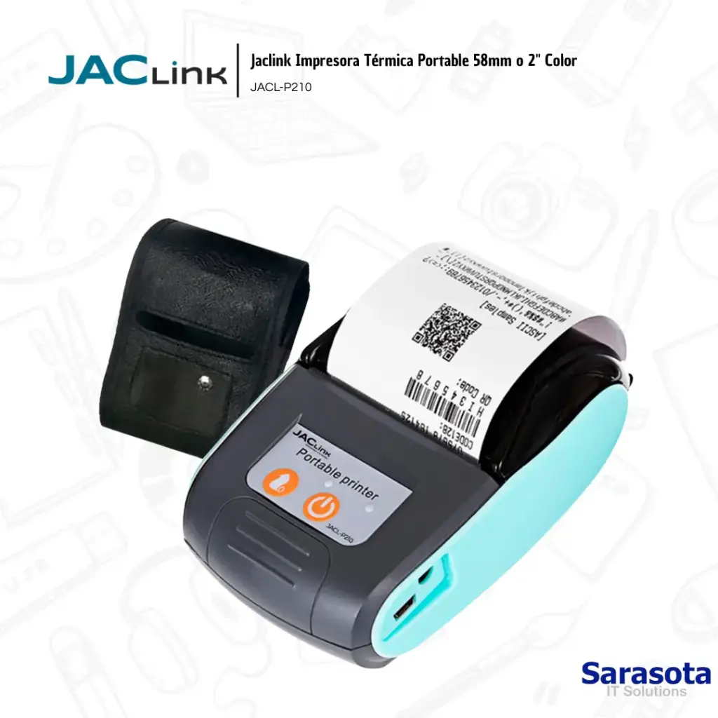 Jaclink Impresora Térmica Portátil 58mm o 2" (JACL-P210)