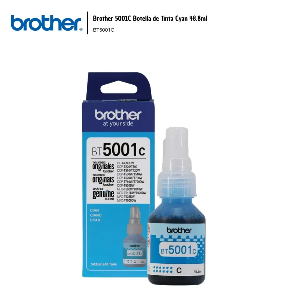 [BRO008] Brother BT5001C Botella de Tinta Cyan 48.8ml