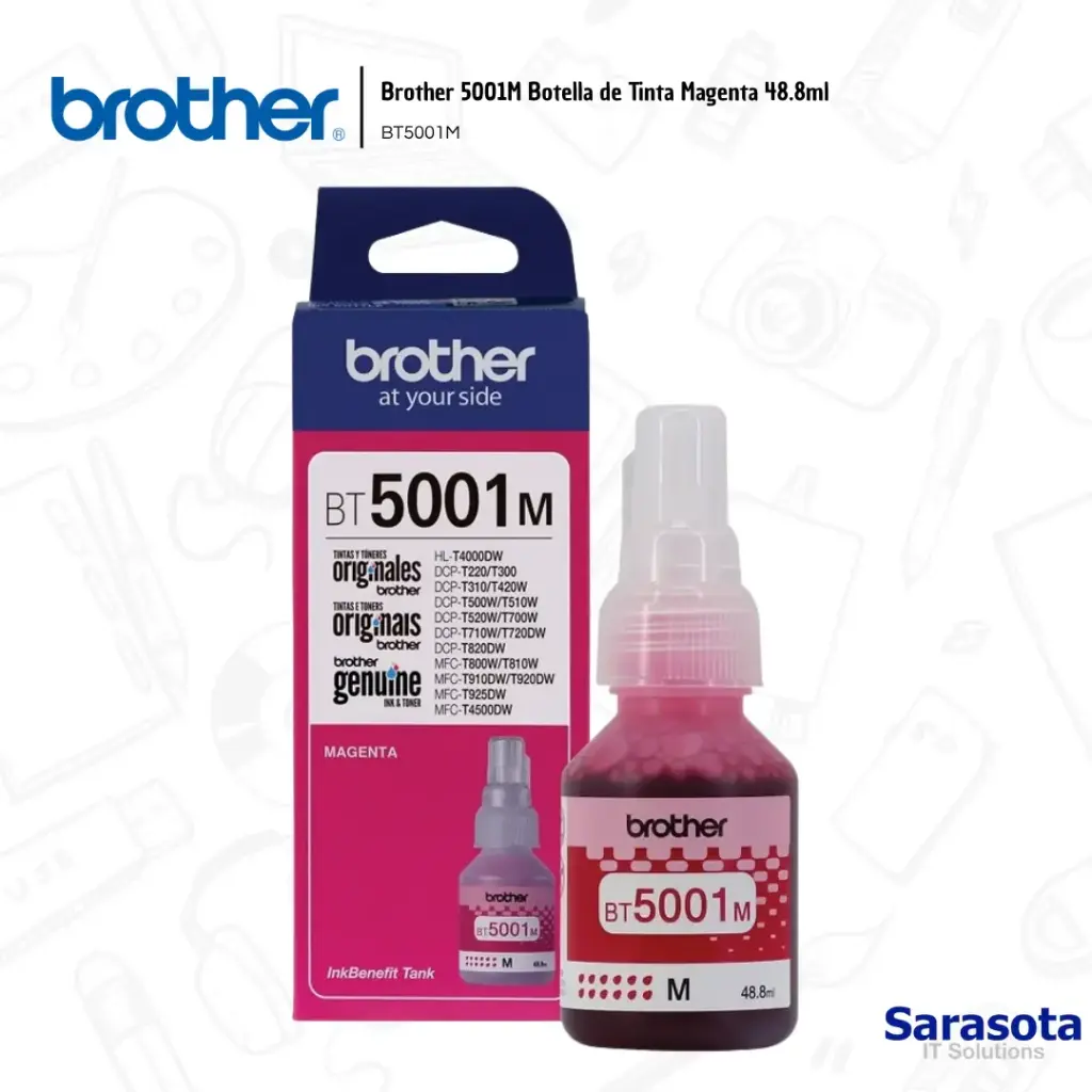 [BRO009] Brother BT5001M Botella de Tinta Magenta 48.8ml
