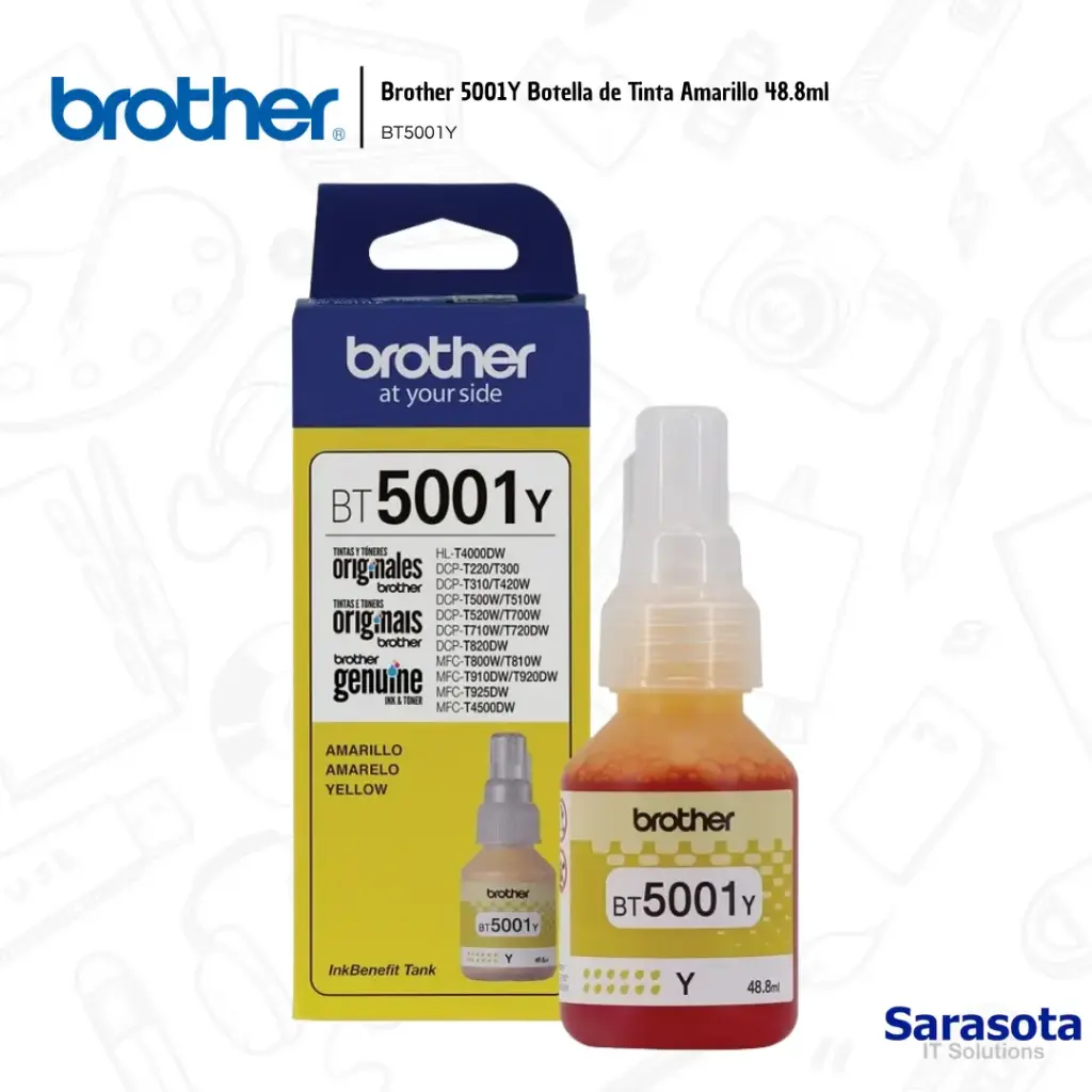 Brother BT5001Y Botella de Tinta Amarillo 48.8ml