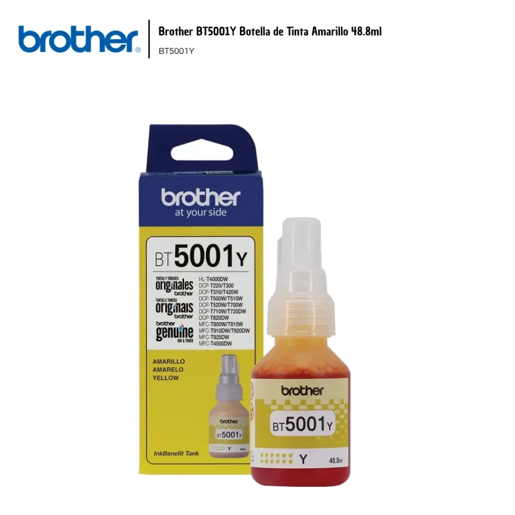 [BRO010] Brother BT5001Y Botella de Tinta Amarillo 48.8ml