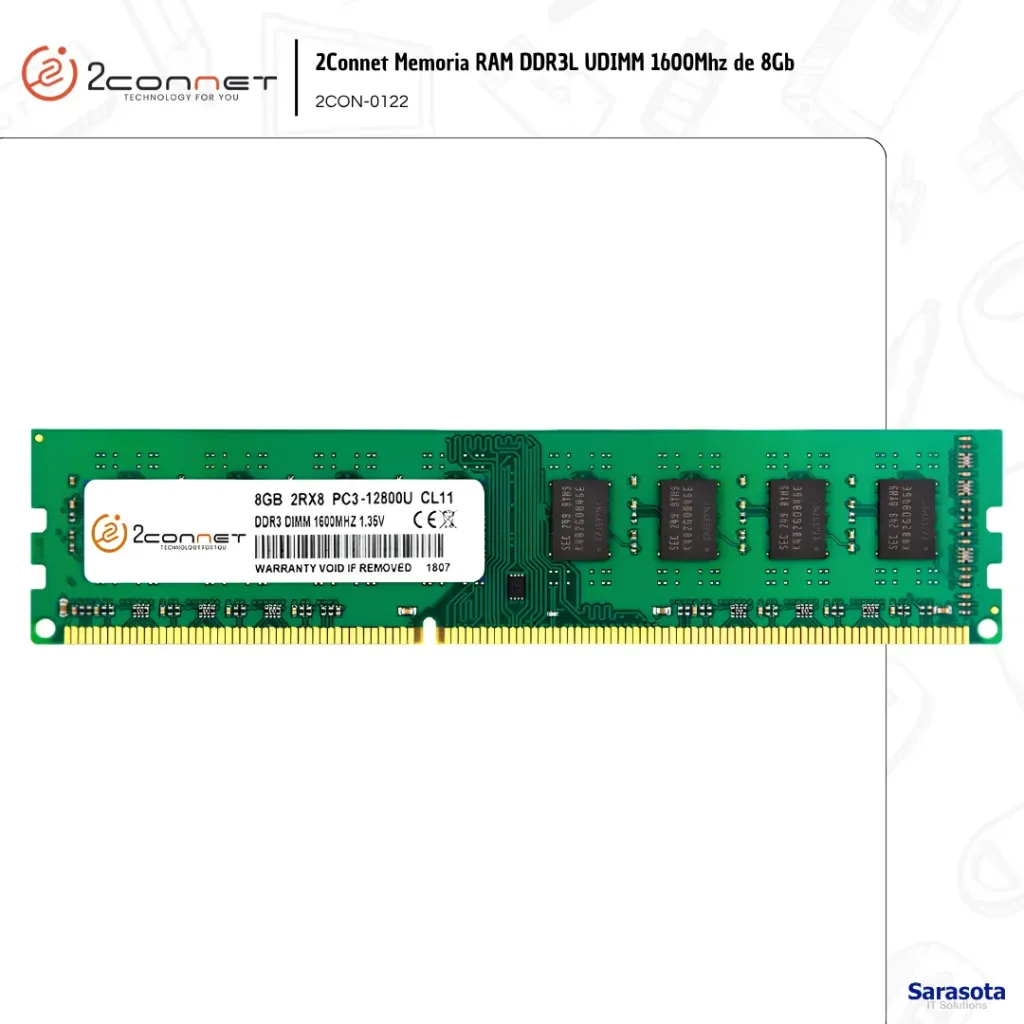 2Connet Memoria RAM DDR3L UDIMM 1600Mhz de 8Gb (2CON-0122)