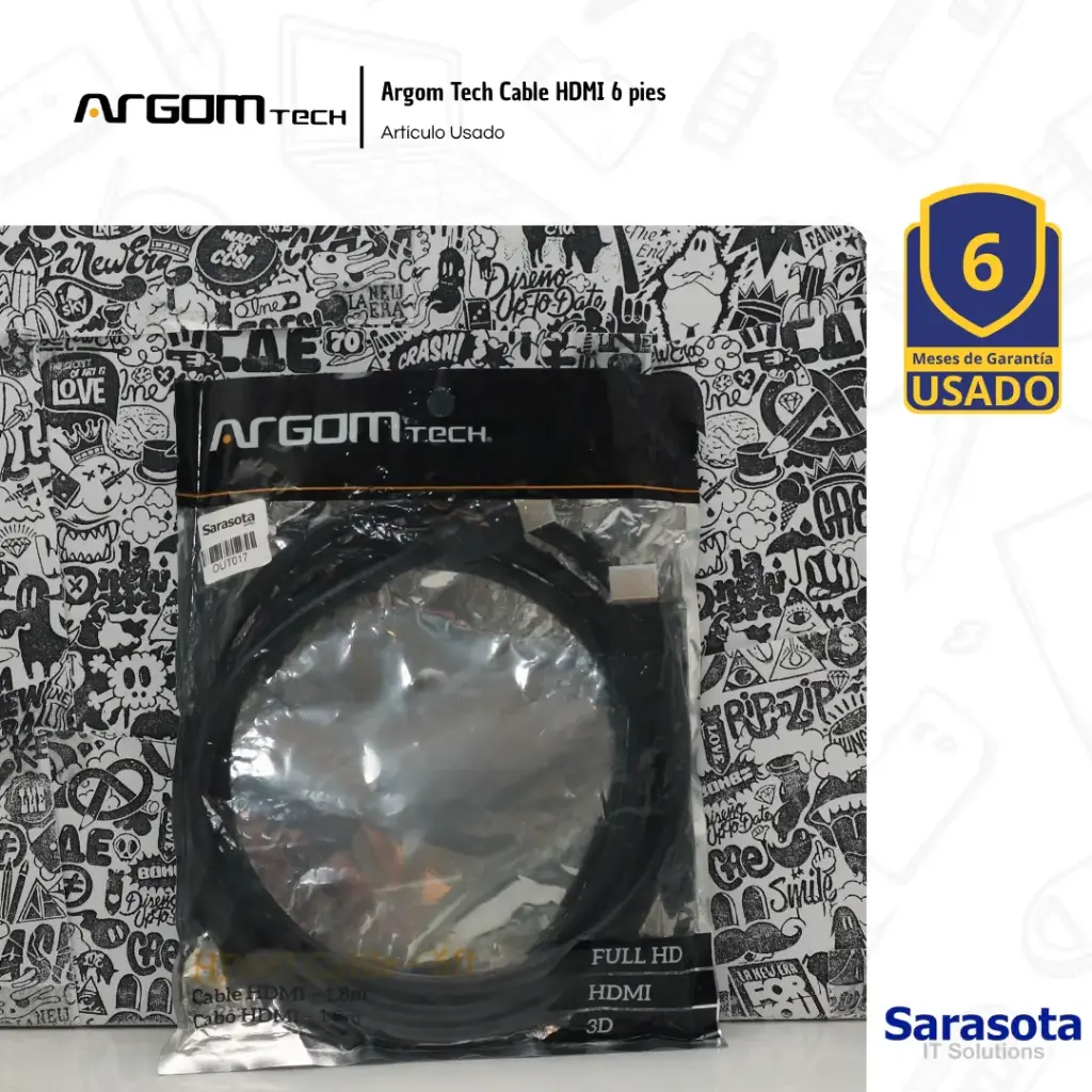 Outlet Argom Tech Cable HDMI 6 pies