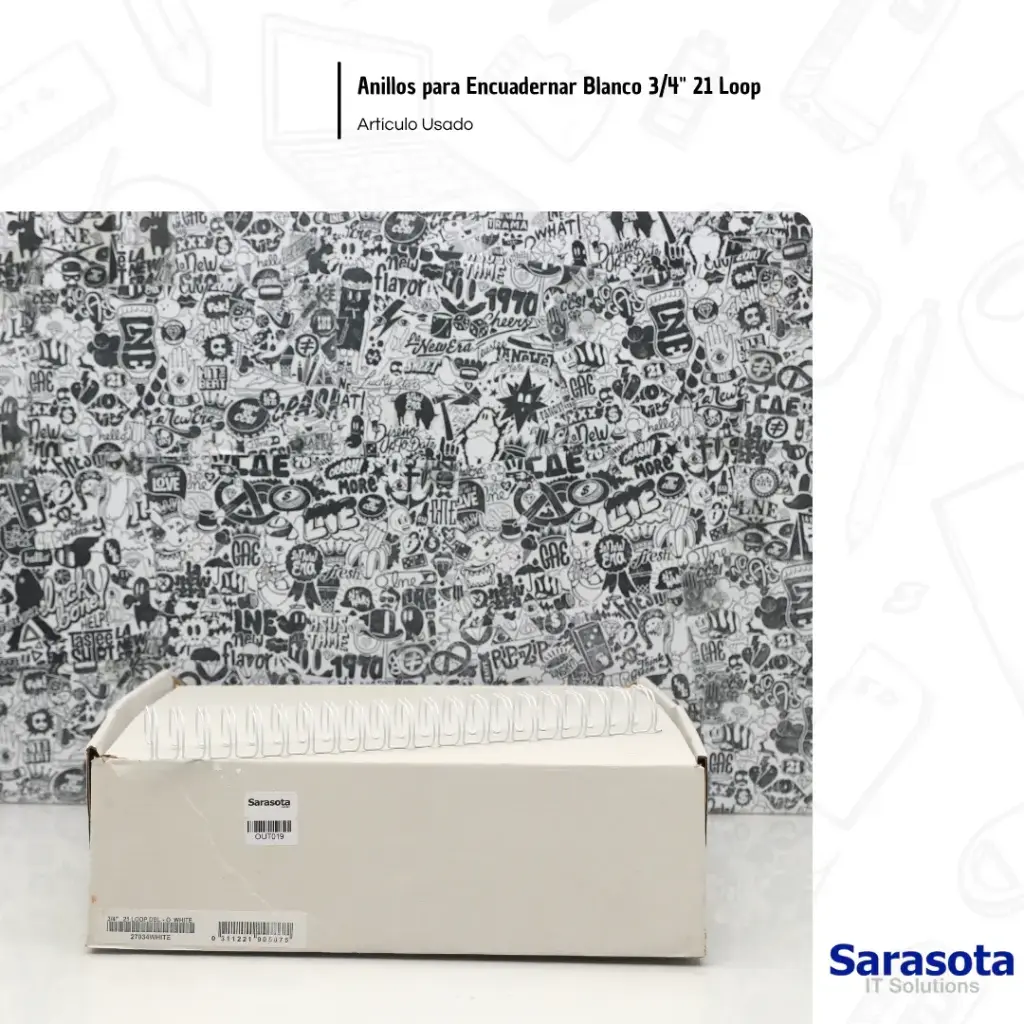 Outlet Anillos para Encuadernar Blanco 3/4" 21 Loop