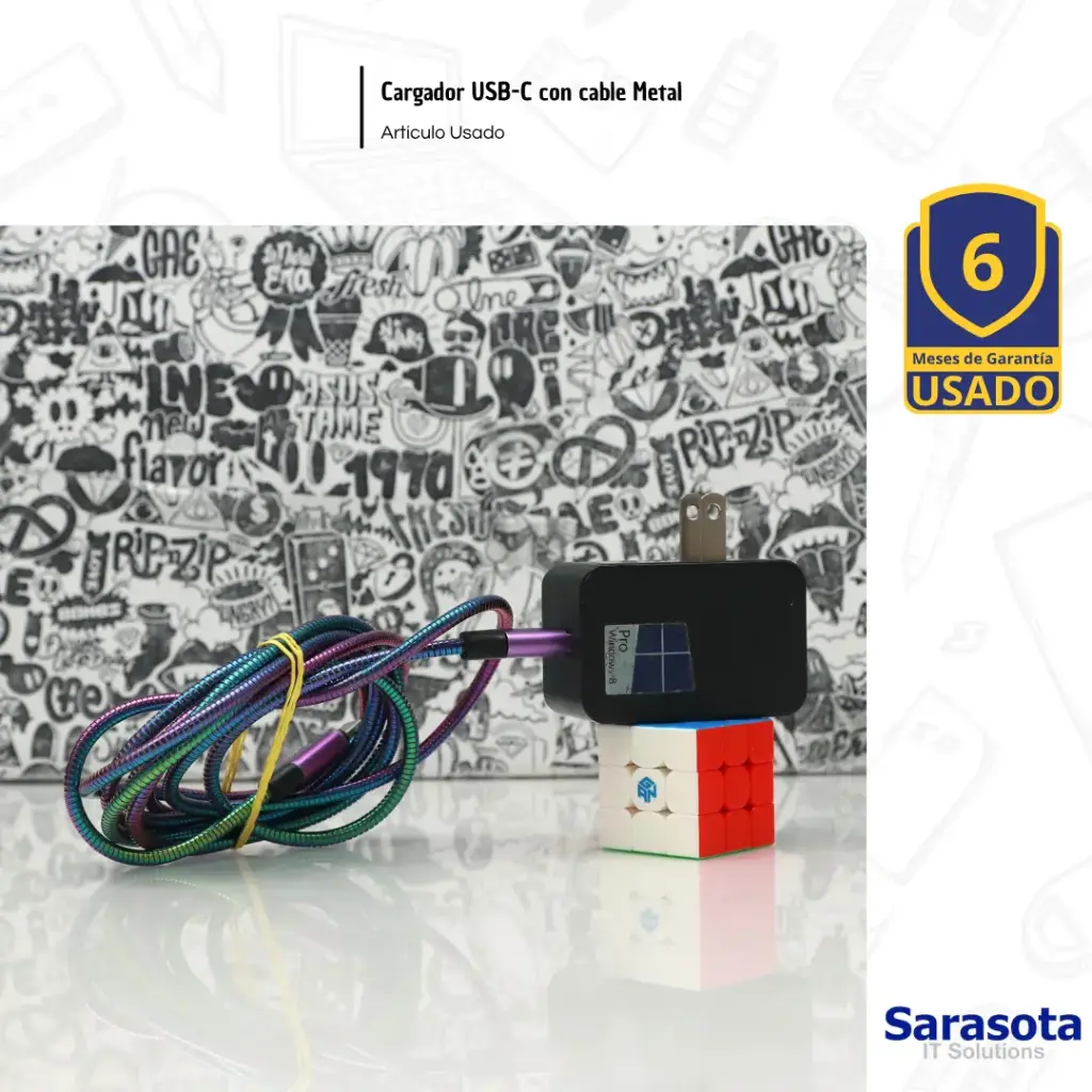 [OUT058] Outlet Cargador USB-C con cable Metal