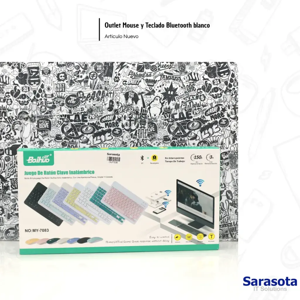 Outlet Mouse y Teclado Bluetooth blanco