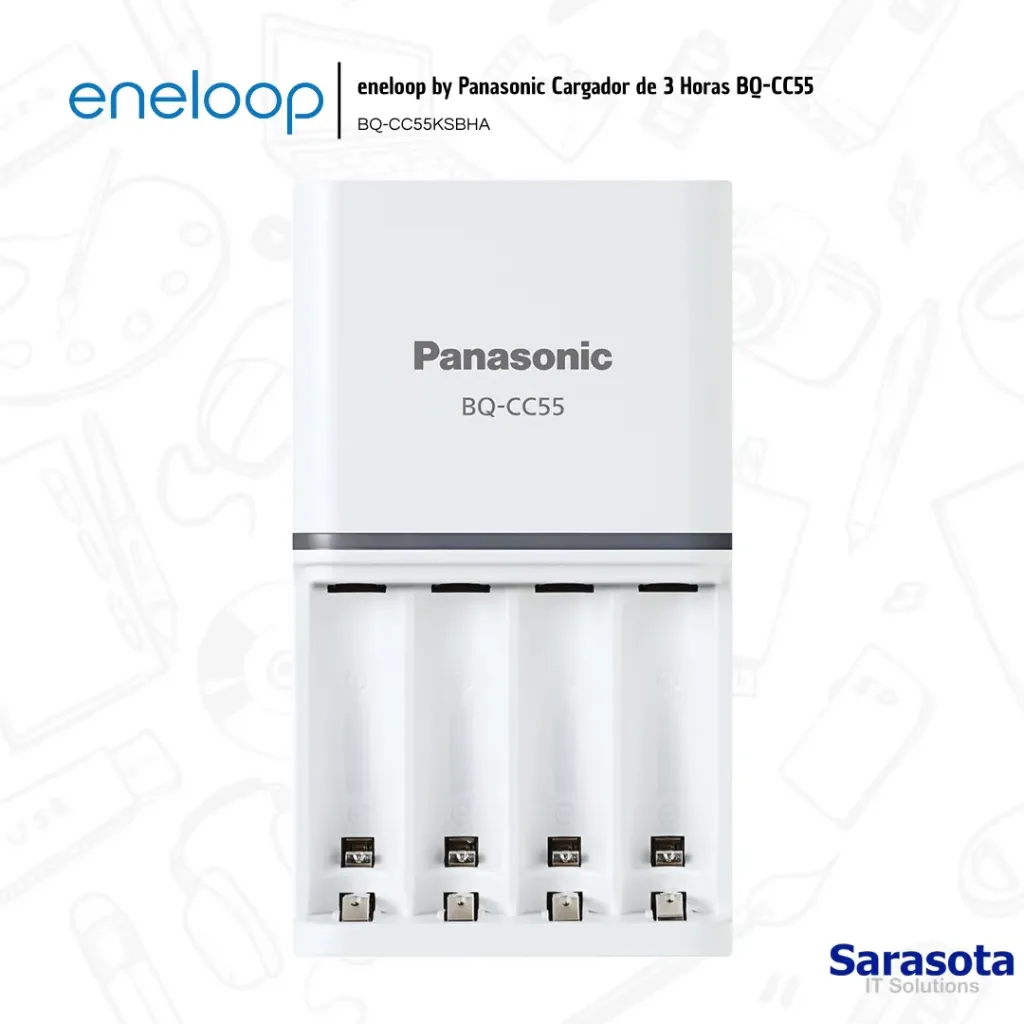 Eneloop Panasonic Cargador de 3 Horas BQ-CC55