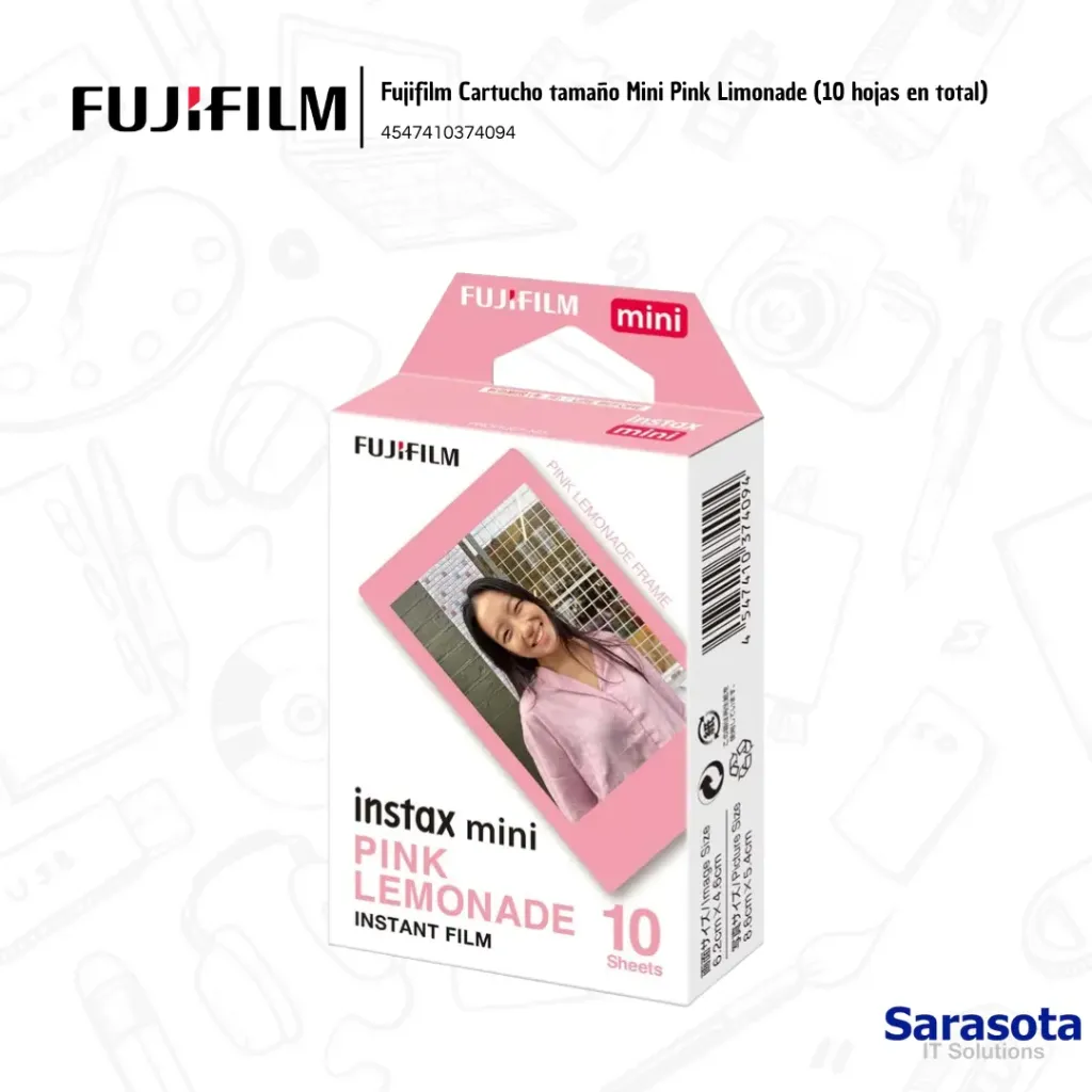 [FUJ010] Fujifilm Cartucho Instax Mini Film Pink Limonade (10 Fotografías)