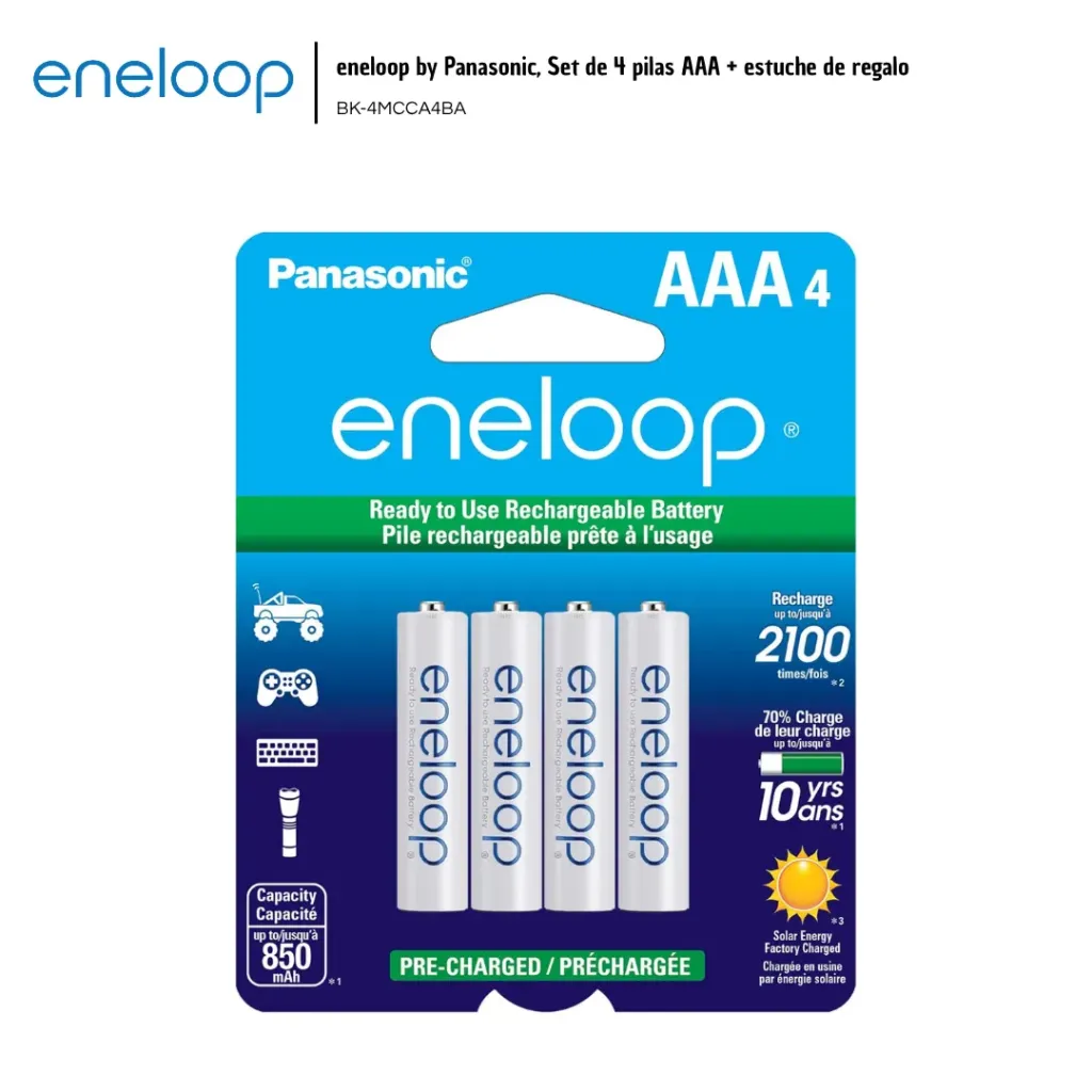 [ENE005] Eneloop Baterías 4 AAA con Caja