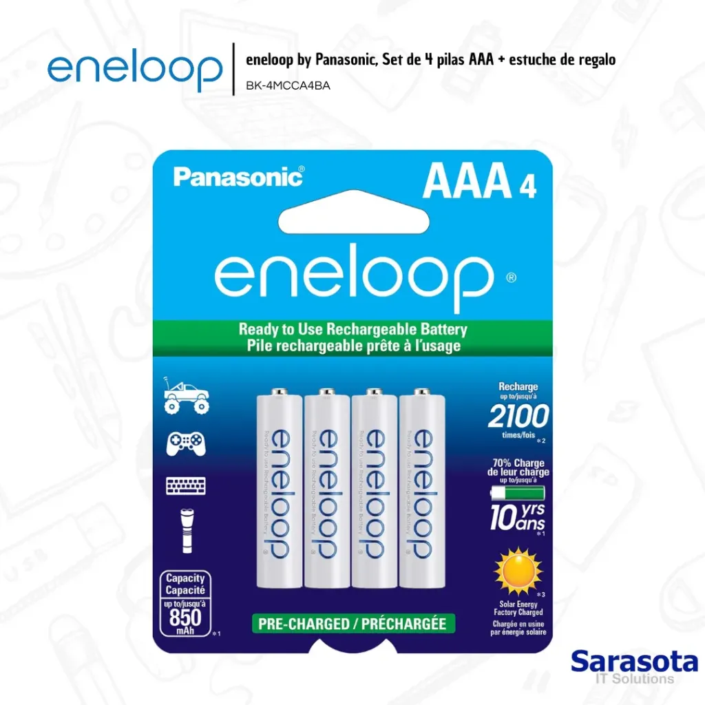[ENE005] Eneloop Baterías 4 AAA con Caja