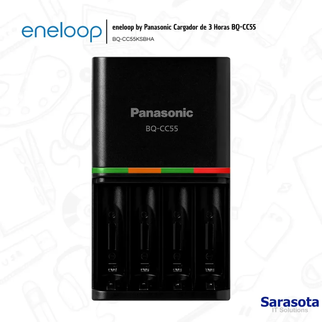Eneloop Panasonic Cargador de 3 Horas BQ-CC55