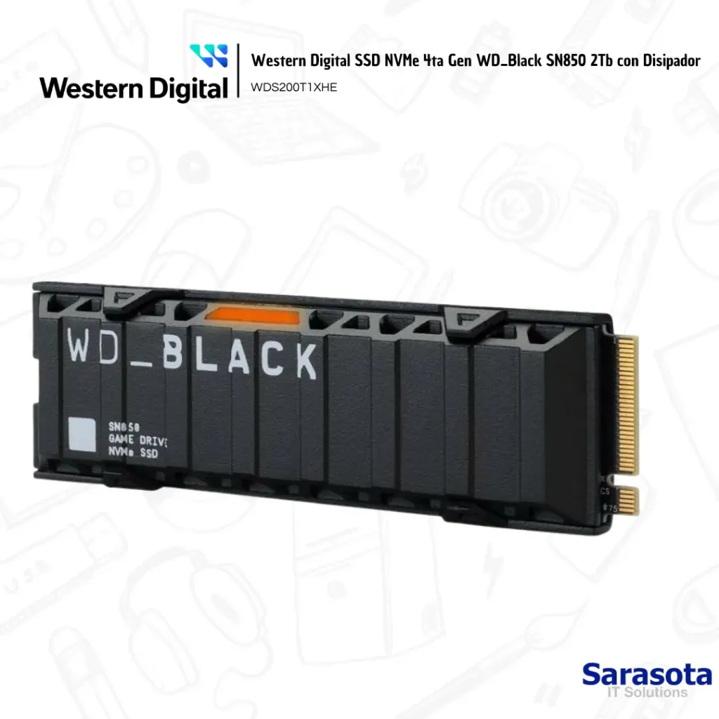 [WDC002] Western Digital SSD NVMe 4ta Gen WD_Black SN850 2Tb con Disipador