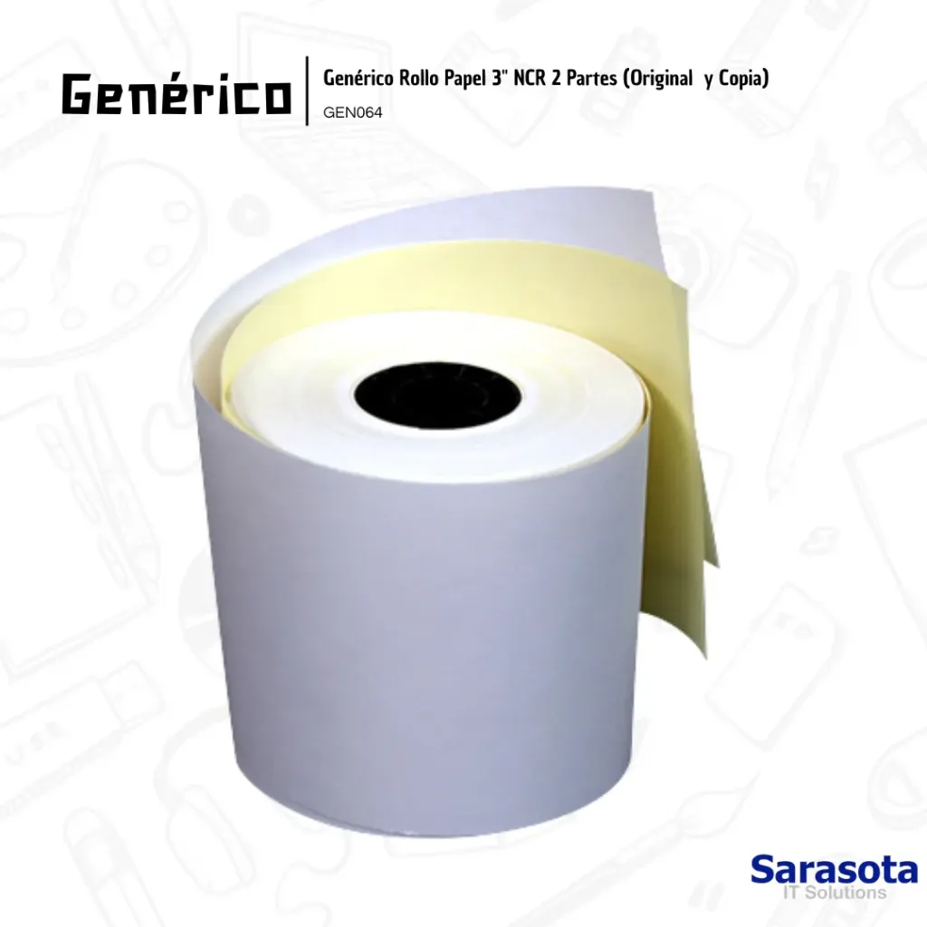 Genérico Rollo de Papel NCR 2P 3" (Original  y Copia)