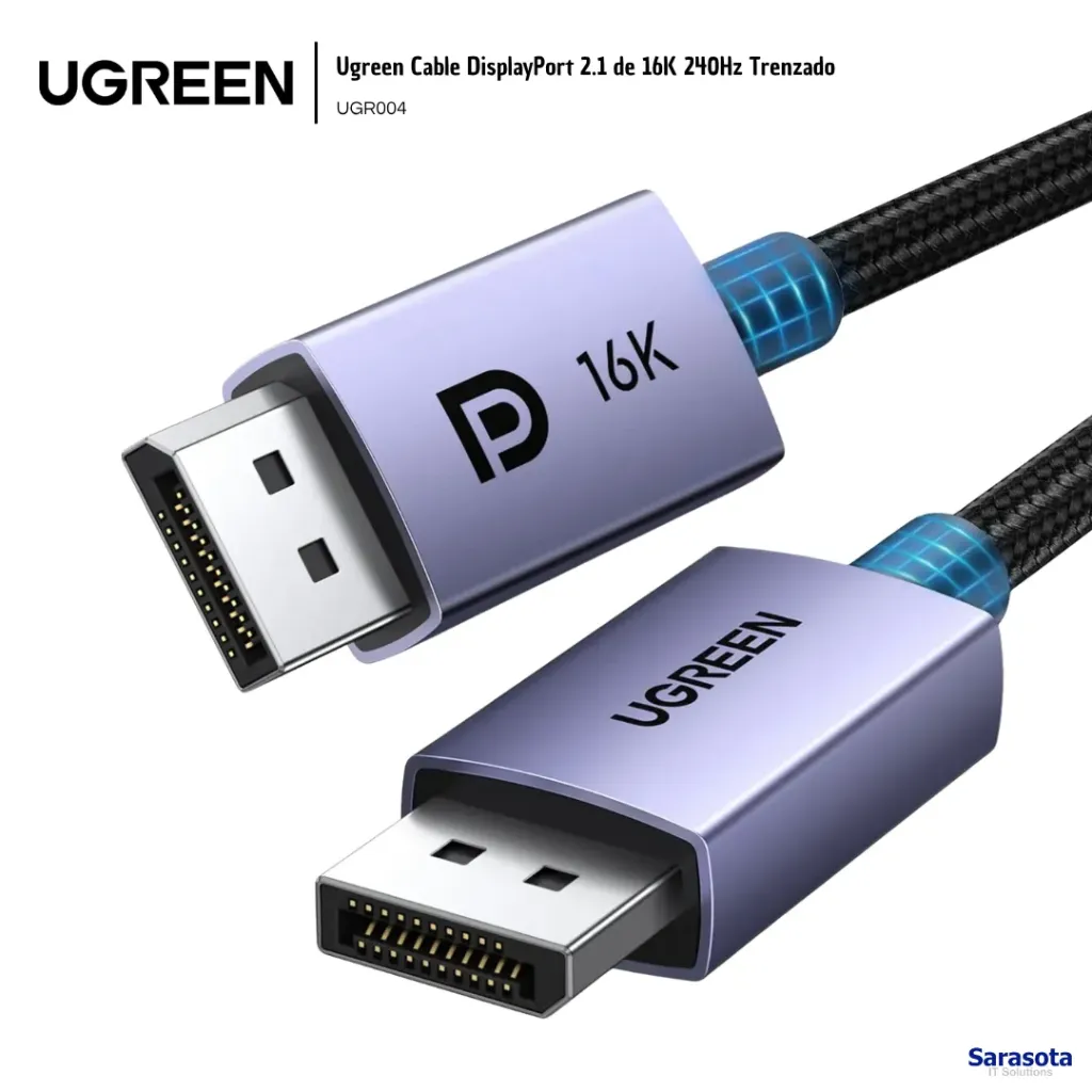 Ugreen Cable DisplayPort 2.1 de 16K 240Hz Trenzado