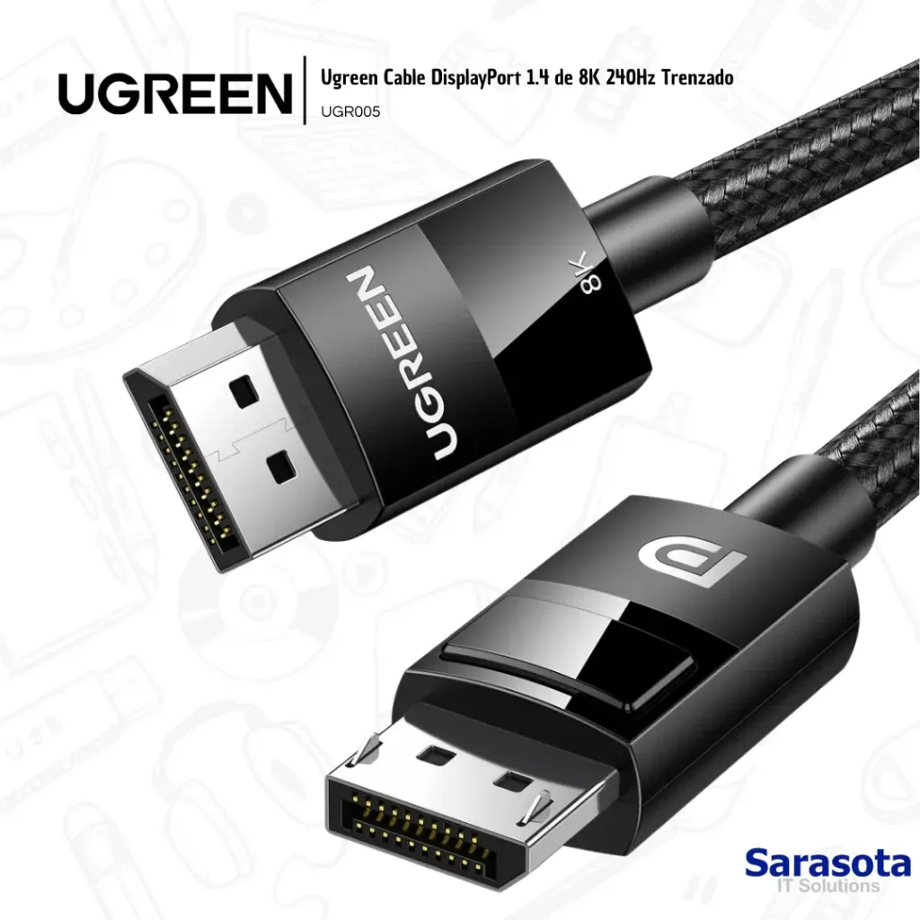 Ugreen Cable DisplayPort 1.4 de 8K 240Hz Trenzado