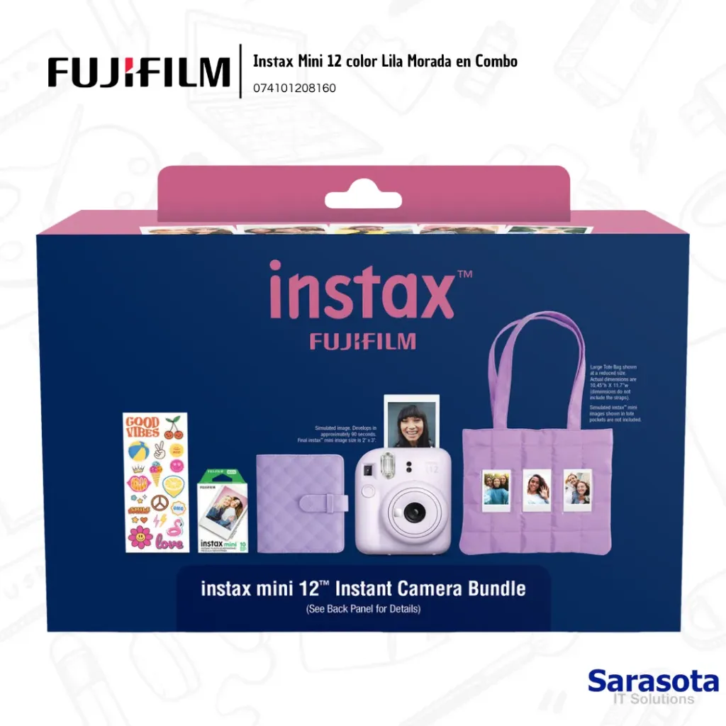 [FUJ013] Fujifilm Cámara Instax Mini 12 Lila Morada Combo
